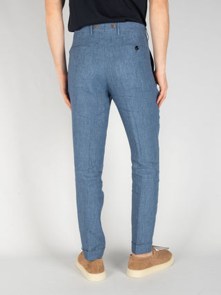 Pantalone Barber Lino - Blu