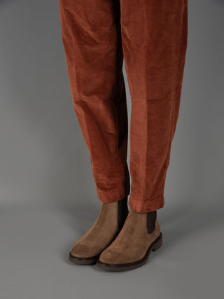 Pantalone Chiaia Velluto - Amaranto