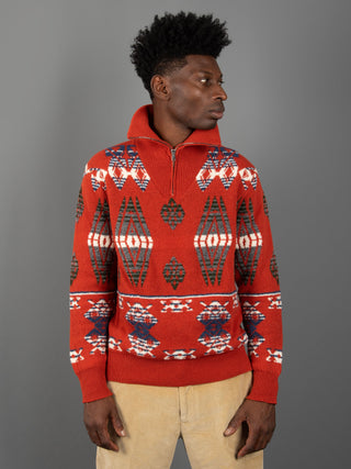Maglia Zip Clifton - Rosso