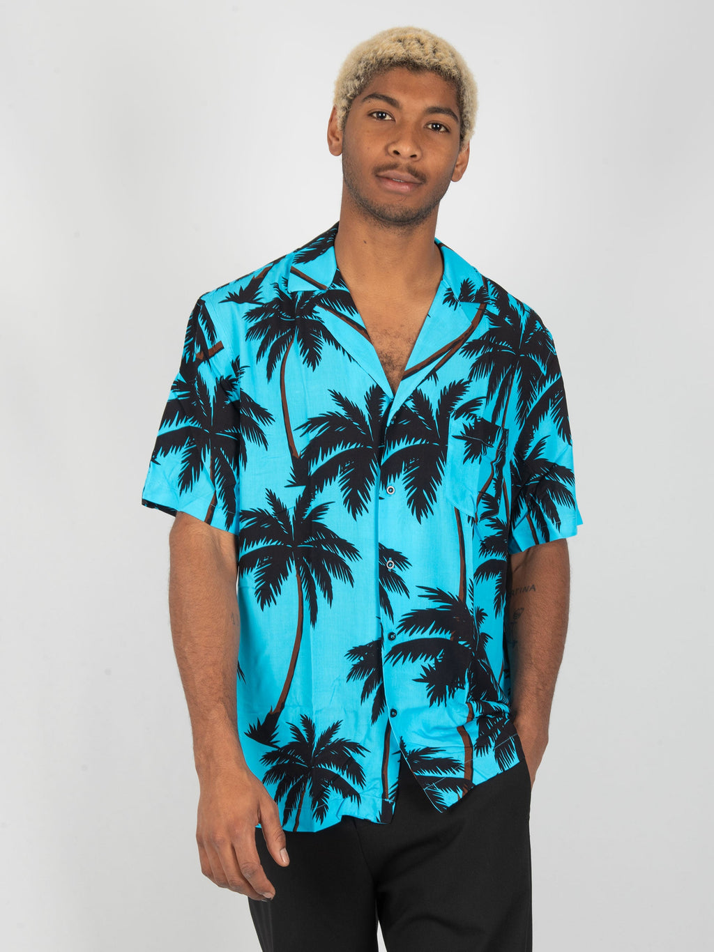 Camicia - Blu Icy Palms