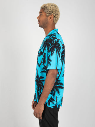 Camicia - Blu Icy Palms