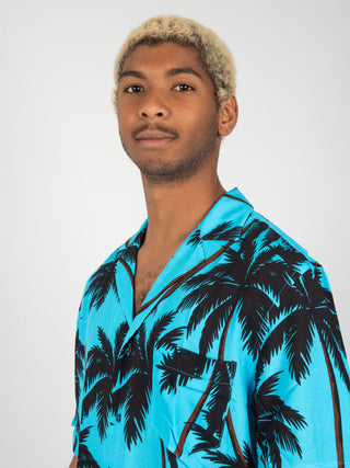 Camicia - Blu Icy Palms