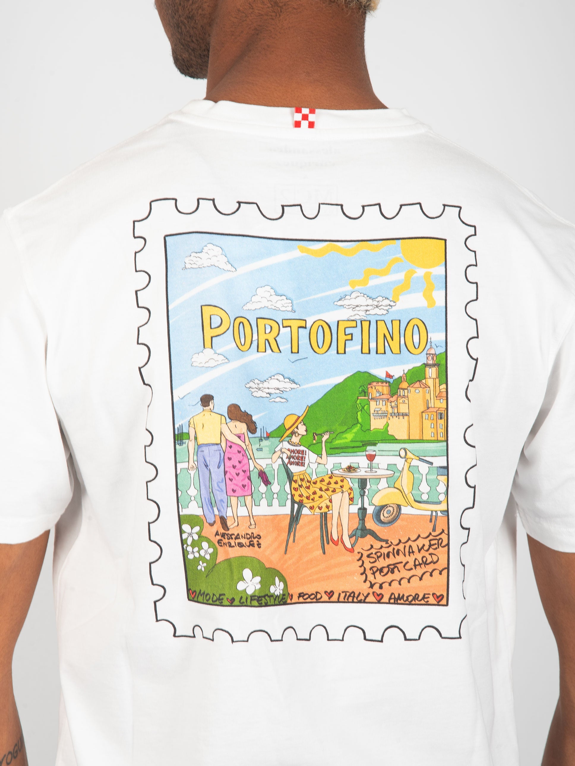 T-Shirt 'Postcard Portofino' - Bianco