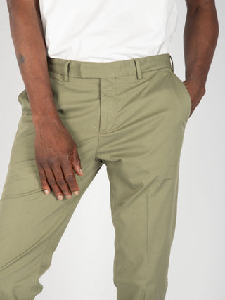 Pantalone Cotone e Seta- Verde Militare