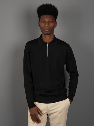 Maglia Polo Seta - Nero