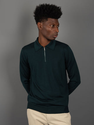 Maglia Polo Seta - Verde Bosco