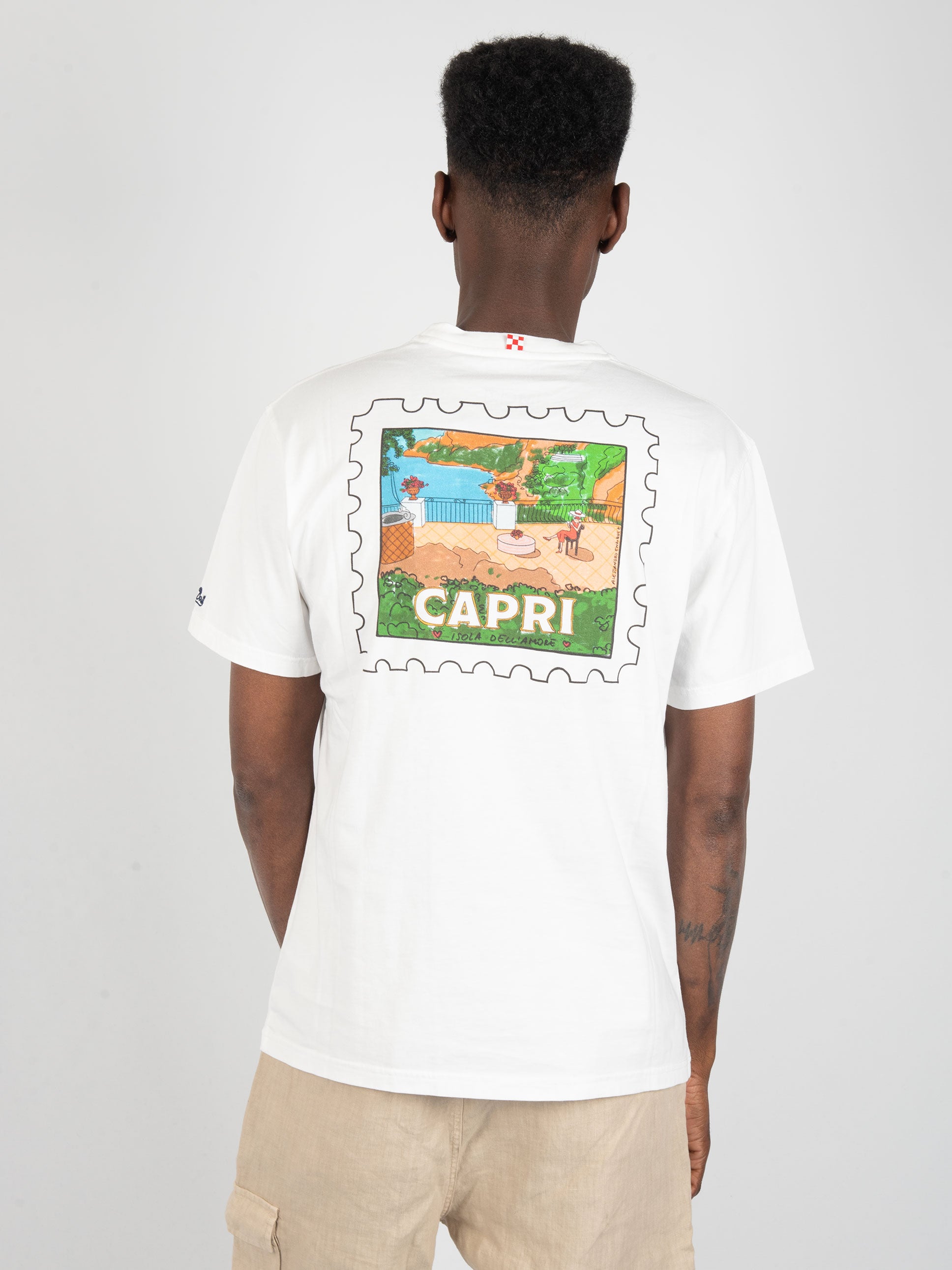 T-Shirt Postcard Capri - Bianco