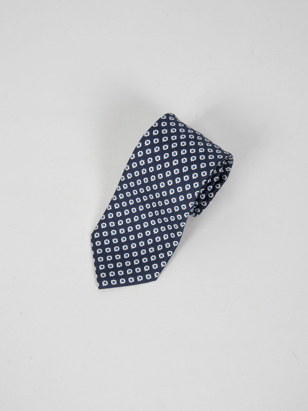 Cravatta Seta Micro Rombi - Blu