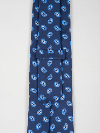 Cravatta Seta Paisley  - Azzurro