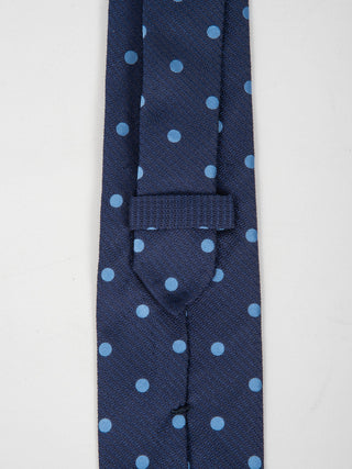 Cravatta Seta Pois - Blu