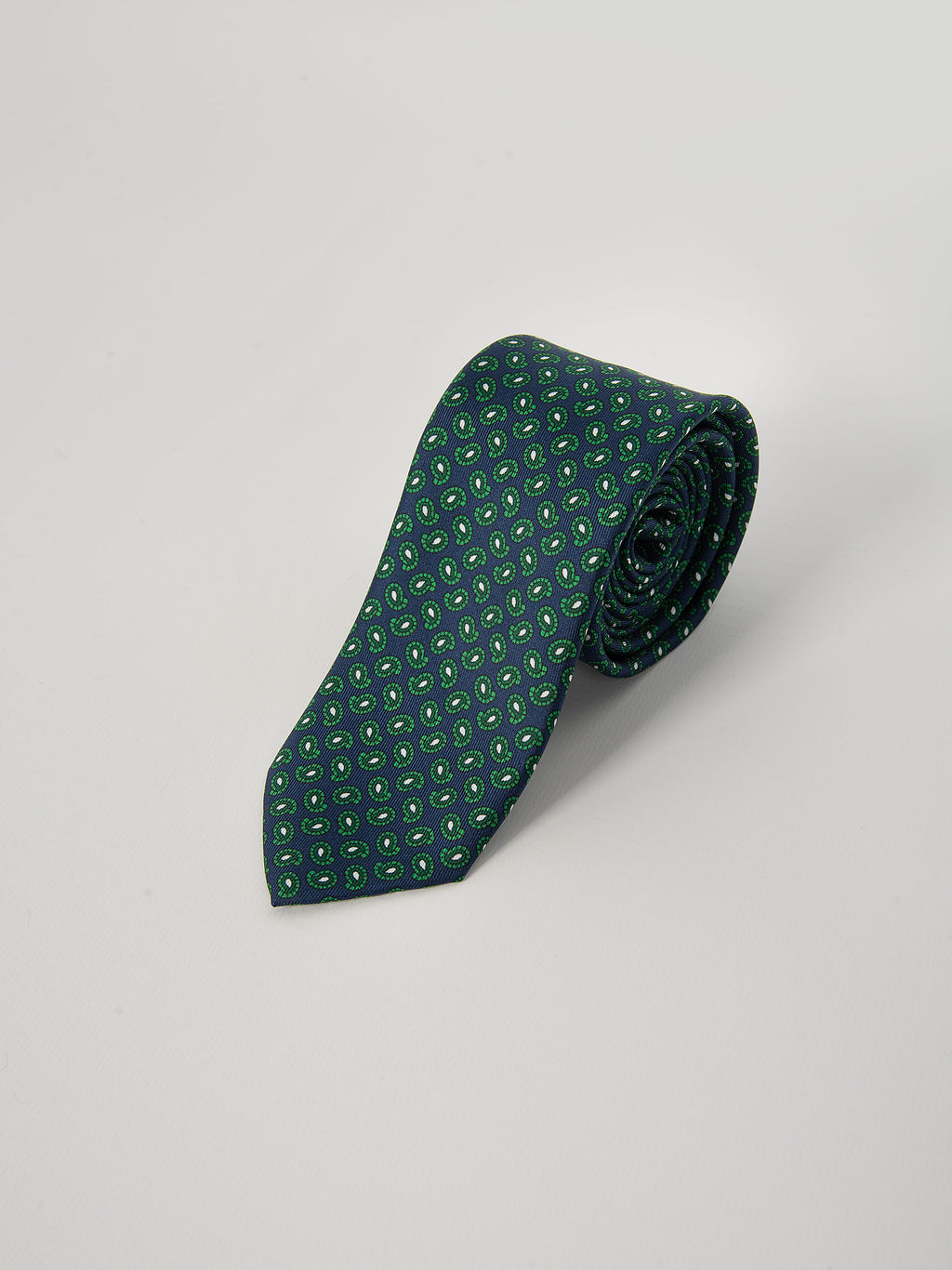 Cravatta Seta Micro Paisley - Blu/Verde