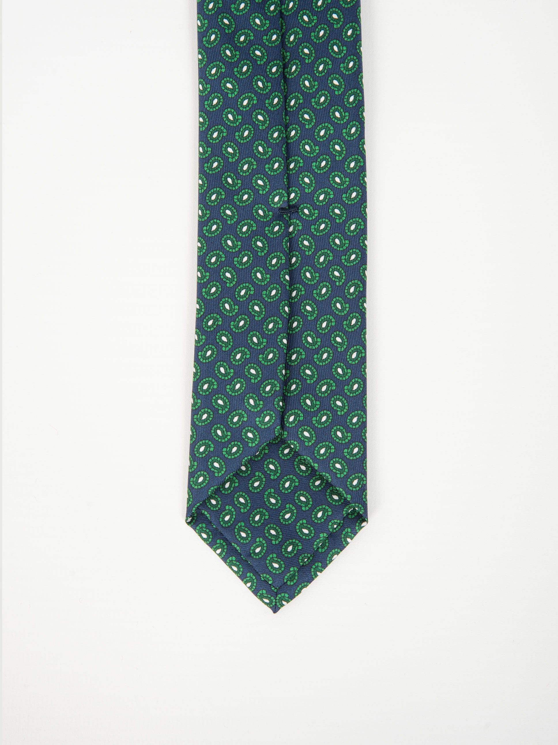 Cravatta Seta Micro Paisley - Blu/Verde