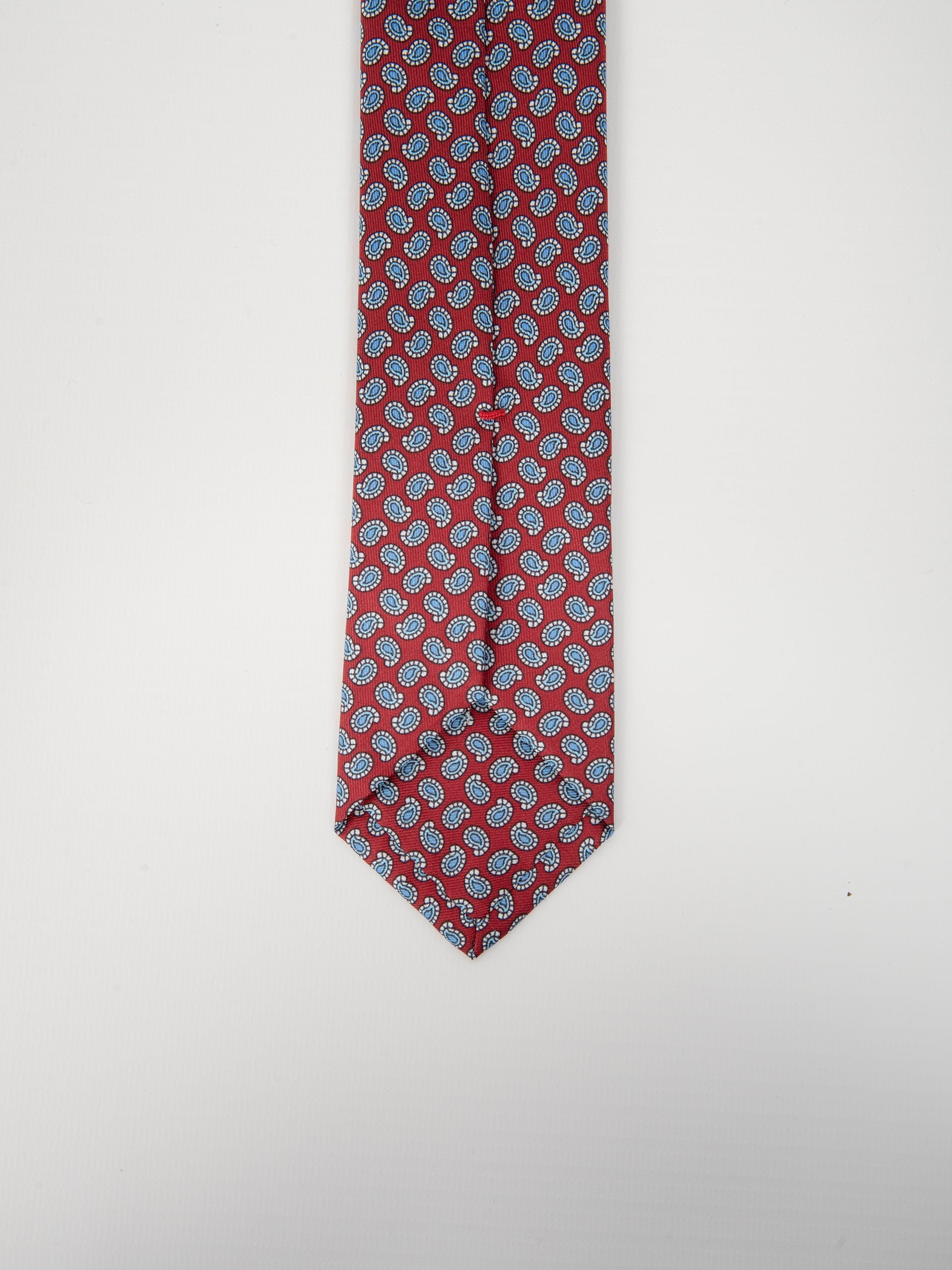 Cravatta Seta Micro Paisley - Rosso