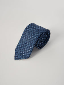 Cravatta Seta Micro Paisley - Blu