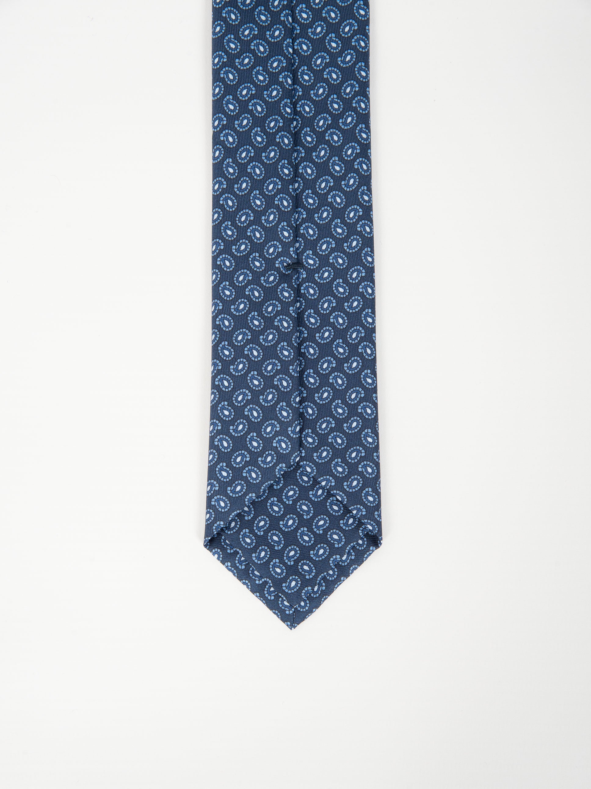 Cravatta Seta Micro Paisley - Blu