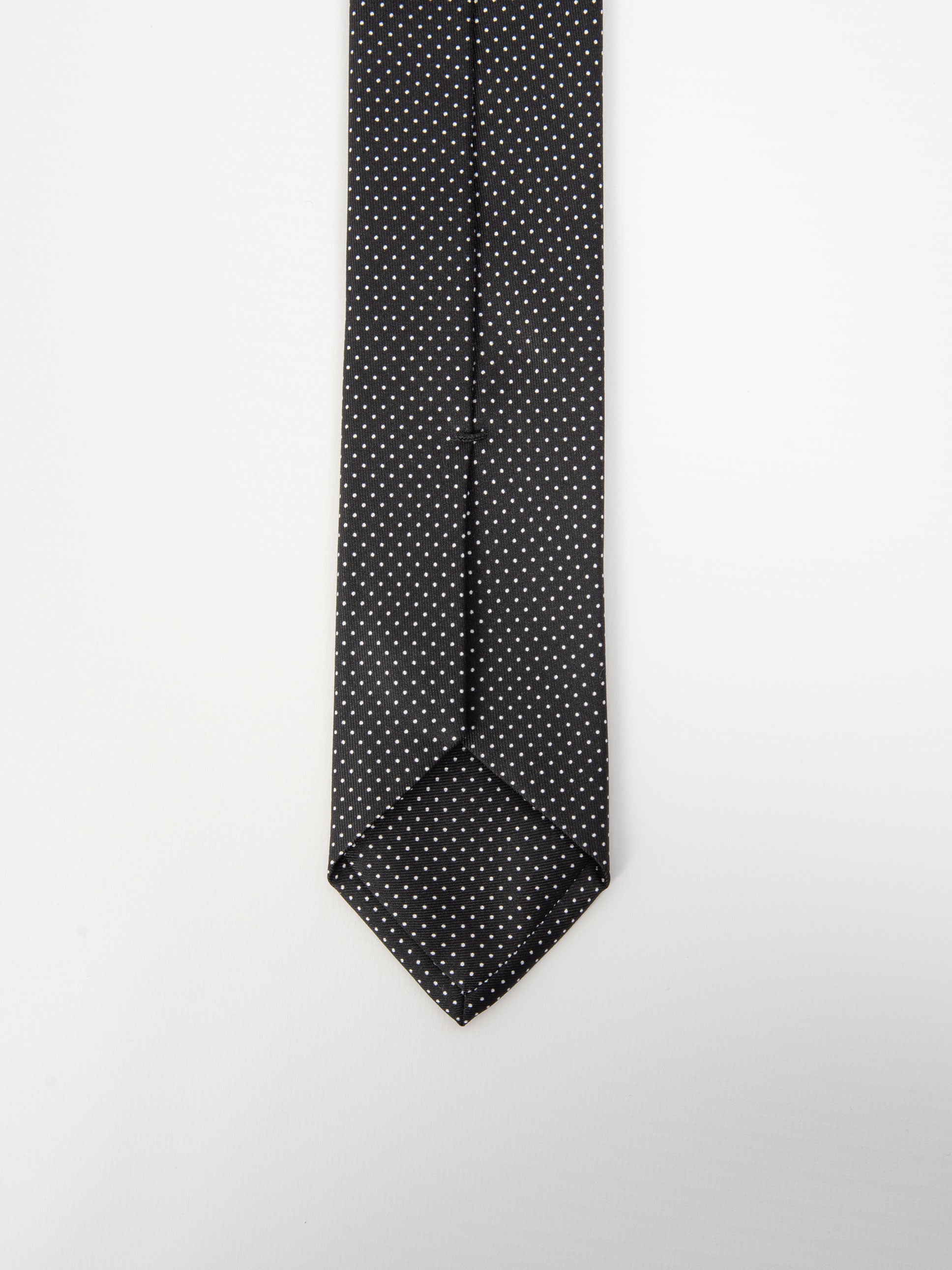 Cravatta Seta Micro Pois - Nero