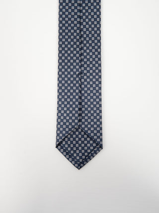 Cravatta Seta Micro Quadrati - Blu
