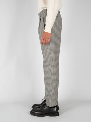 Pantalone Retro Pied de Poule - Bianco