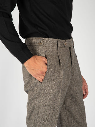 Pantalone Retro Spinato - Tortora