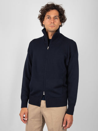 Maglia Full Zip - Blu Notte