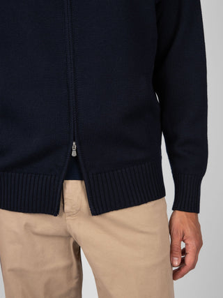 Maglia Full Zip - Blu Notte