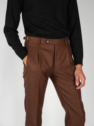 Pantalone Retro Pied de Poule - Ruggine