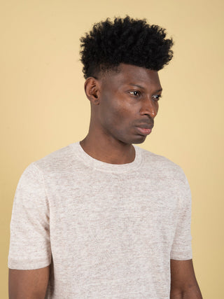 Maglia in Lino Mélange - Ecru