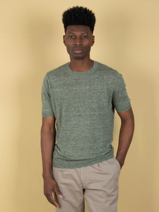 Maglia in Lino Mélange - Verde