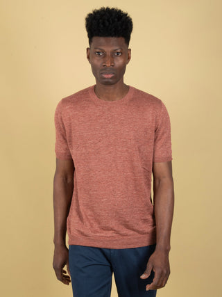 Maglia in Lino Mélange - Mattone