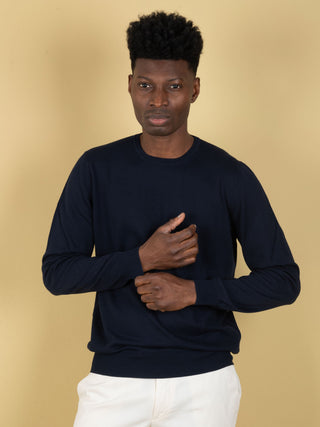 Maglia in Filo di Cotone - Blu Notte
