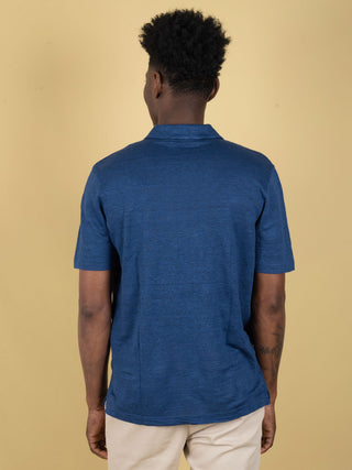 Polo in Lino - Blu Navy