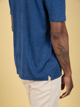 Polo in Lino - Blu Navy