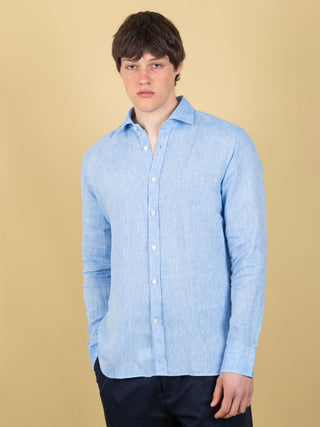 Camicia in Lino - Celeste