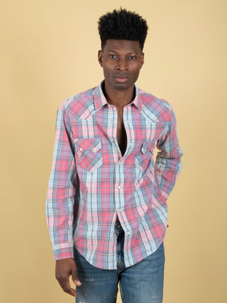 Camicia Texana Check - Cielo/Rosa