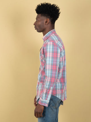 Camicia Texana Check - Cielo/Rosa