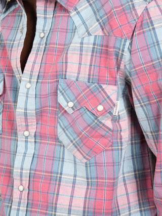 Camicia Texana Check - Cielo/Rosa