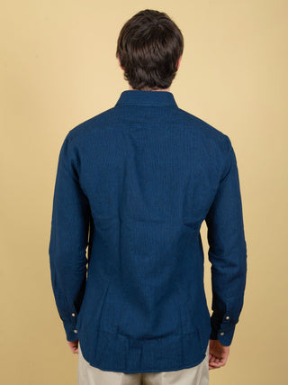 Camicia Pied de Poule - Blu