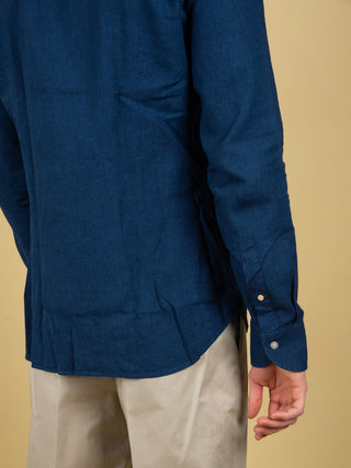 Camicia Pied de Poule - Blu