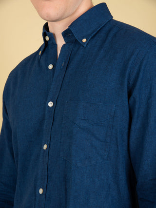 Camicia Pied de Poule - Blu