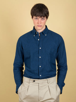 Camicia Pied de Poule - Blu