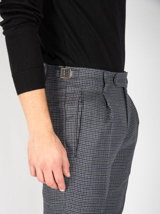 Pantalone Retro Pied de Poule - Grigio