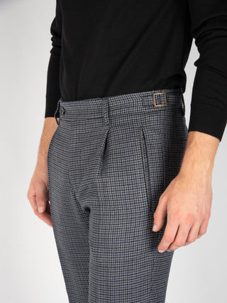 Pantalone Retro Pied de Poule - Grigio