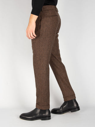 Pantalone 'Barber' Spinato - Marrone