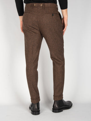 Pantalone 'Barber' Spinato - Marrone