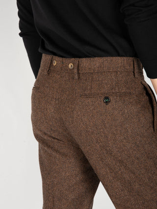 Pantalone 'Barber' Spinato - Marrone