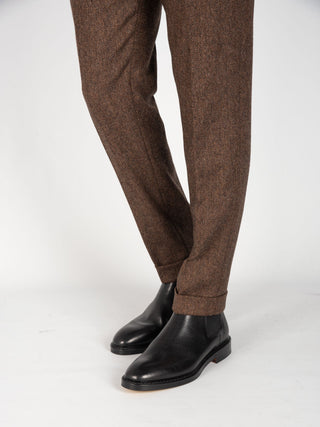 Pantalone 'Barber' Spinato - Marrone