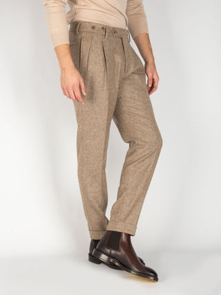 Pantalone 'Barber' Spinato - Cammello