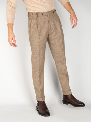 Pantalone 'Barber' Spinato - Cammello