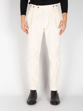 Pantalone 'Barber' Velluto - Bianco