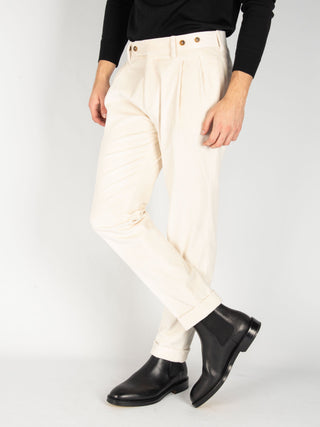 Pantalone 'Barber' Velluto - Bianco